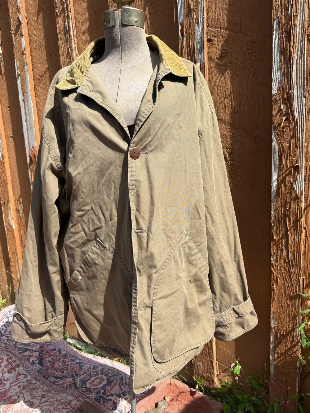 J. Crew Olive Khaki Field Jacket with Corduroy Collar